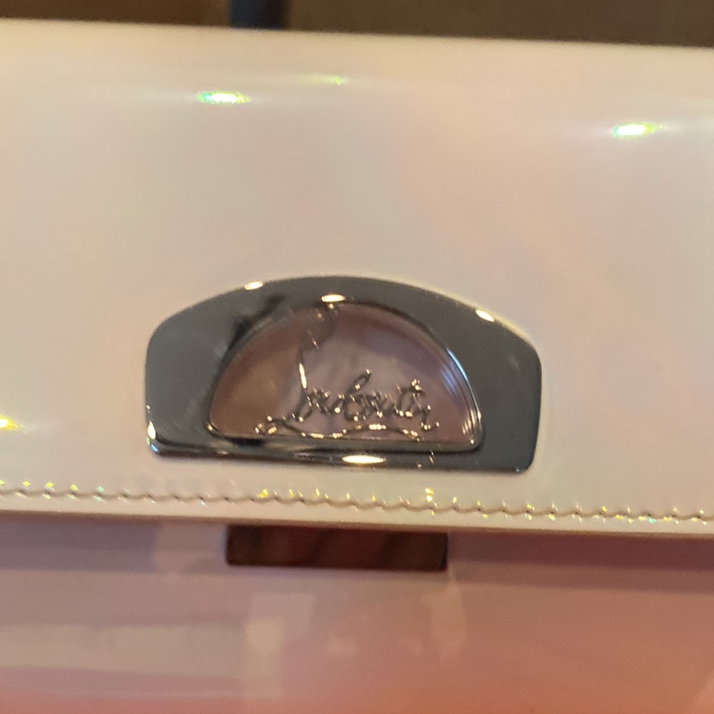 Christian Louboutin white clutch patent. - Picture 2 of 8